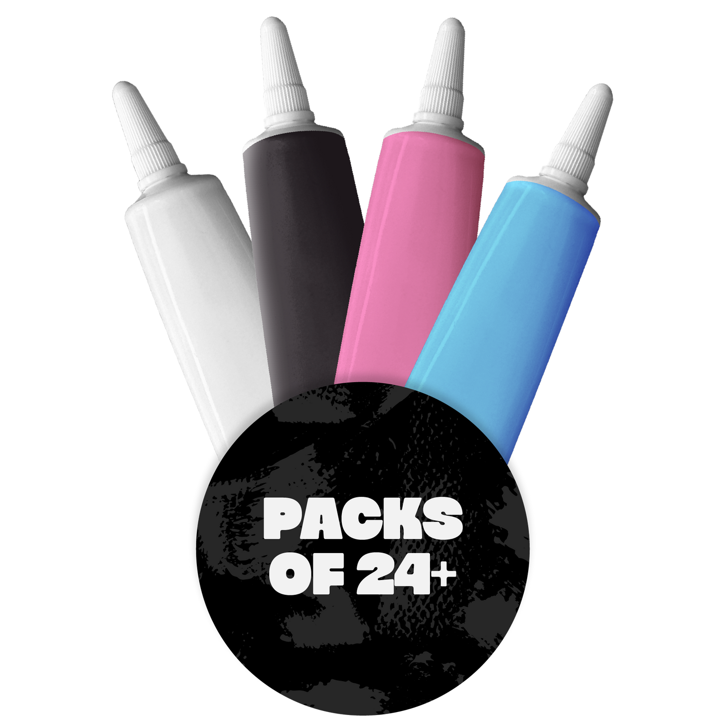 4 Colour Writing Icing Set - White, Black, Pink & Blue