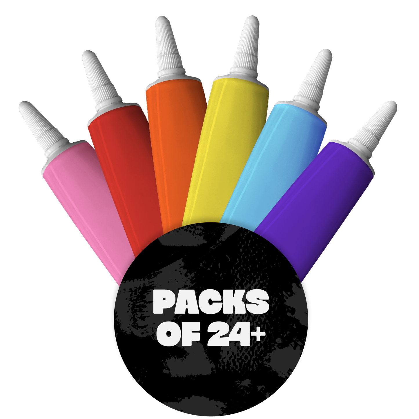6 Colour Writing Icing Set - Pink, Red, Orange, Yellow, Blue, Purple