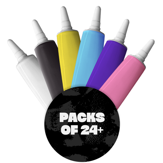 6 Colour Writing Icing Set - White, Black, Yellow, Blue, Purple, Pink